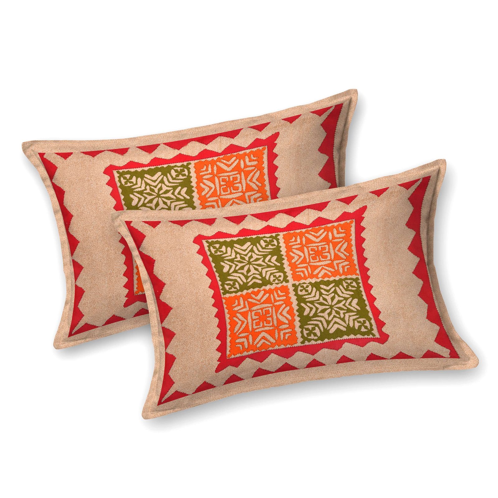 Rajasthani Traditionally Printed Cotton Doublebed Bedsheet With Pack of 2 Pillow Covers - Image 2