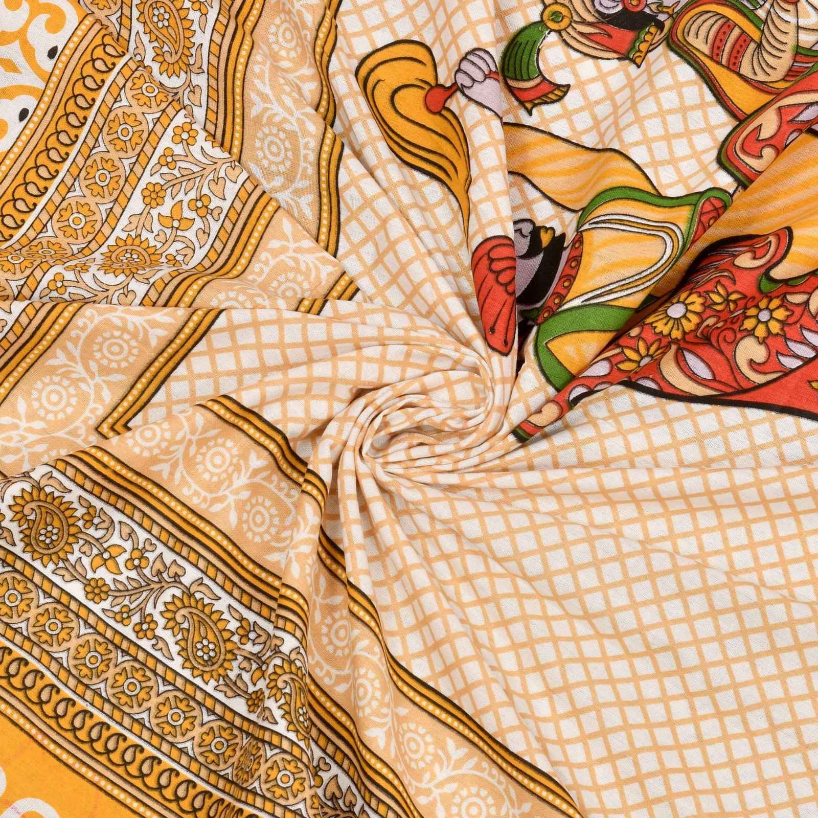 Rajasthani Traditionally Printed Cotton Doublebed Bedsheet With Pack of 2 Pillow Covers - Image 5